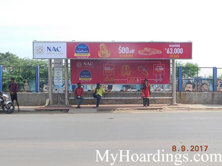 OOH Advertising Chennai, Bus stop advertising in Kannadasan Nagar Bus Stop, Hoardings Agency in Chennai